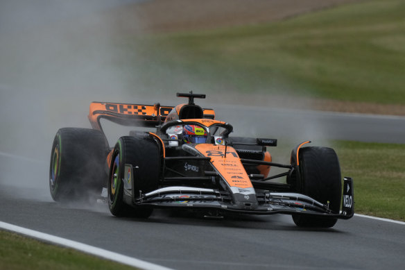 Close: Oscar Piastri was denied a maiden podium finish, having qualified third fastest at the British Grand Prix.