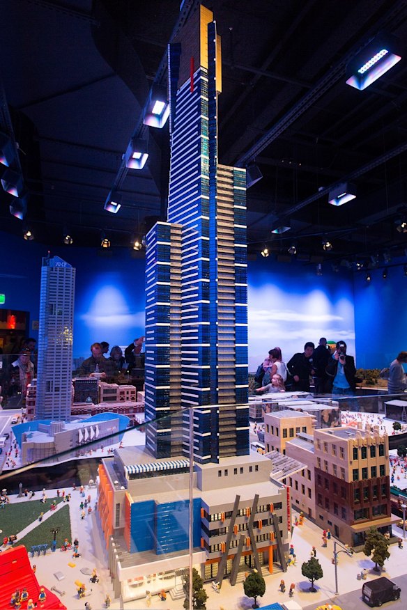  A lego model of the Eureka tower at the opening of the LEGOLAND Discovery Centre at Chadstone Shopping Centre.