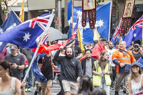 World Wide Rally for Freedom March, in Sydney, against vaccine mandates and various other COVID related health orders.
