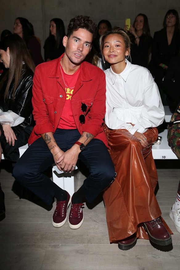 Yan Yan Chan and Nathan Jolliffe attend the Acler show at Mercedes-Benz Fashion Week Resort 19 Collections at Carriageworks on May 16.