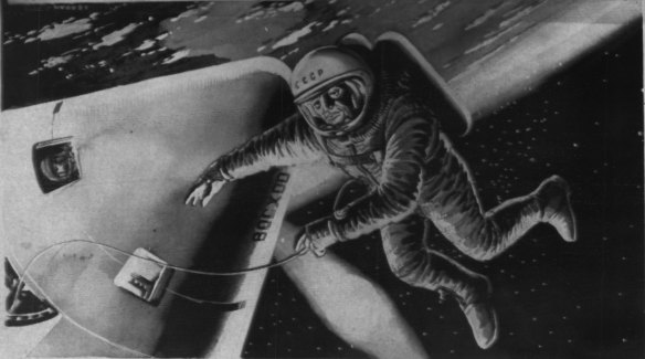 Illustration of the Russian spacewalk.