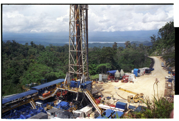 Oil Search drill site at Kutubu Southern Highlands in PNG.