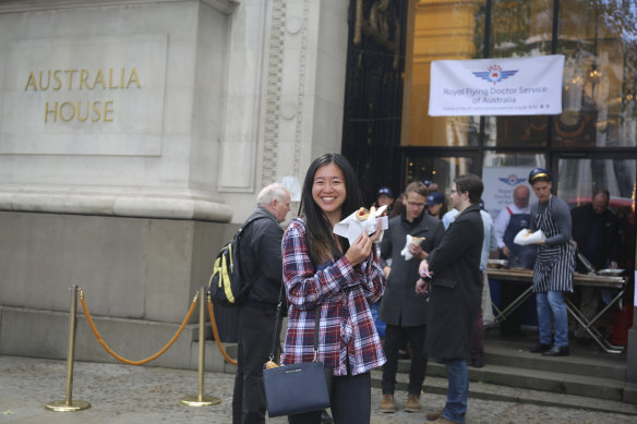 Katherine Ashton voted on Saturday, specifically for the democracy sausage experience.