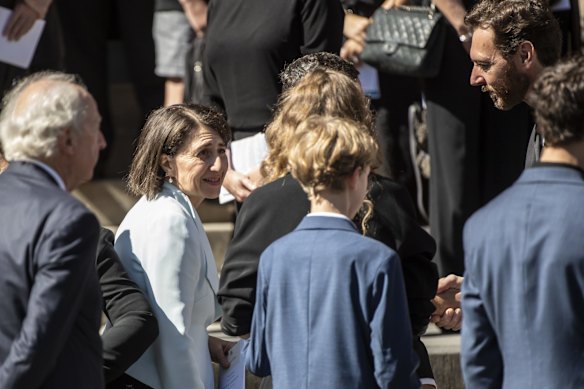 NSW Premier Gladys Berejiklian at the state funeral of Carla Zampatti AC.