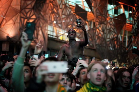 Celebrations in Fed Square, Melbourne.