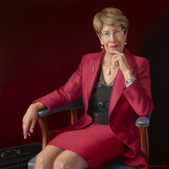 Among the finalists: NSW Governor Margaret Beazley painted by Tsering Hannaford. Oil on board, 80.8 x 80.8 cm. © the artist.