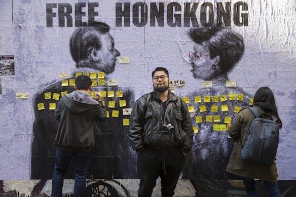 Chinese-Australian artist and political dissident Badiucao (pictured) has chosen Hosier Lane as the site for his latest work about the Hong Kong protests.