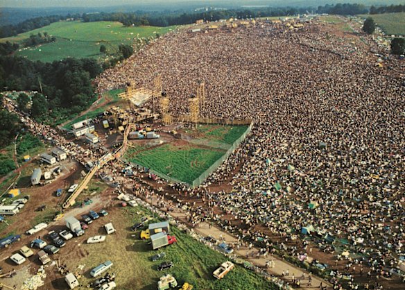 An aerial view of Woodstock.