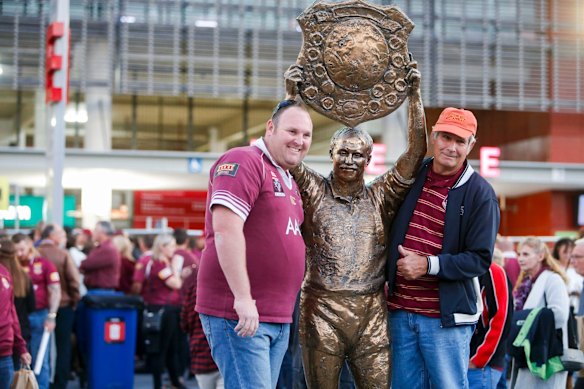 Fans outside Suncorp Stadium before the game.  