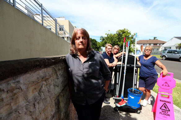 Helen Hammond, Svetlana Vicoroska, Lynne Davies and Panayota Tzolakidis, who were not offered redundancy after their cleaning jobs were terminated