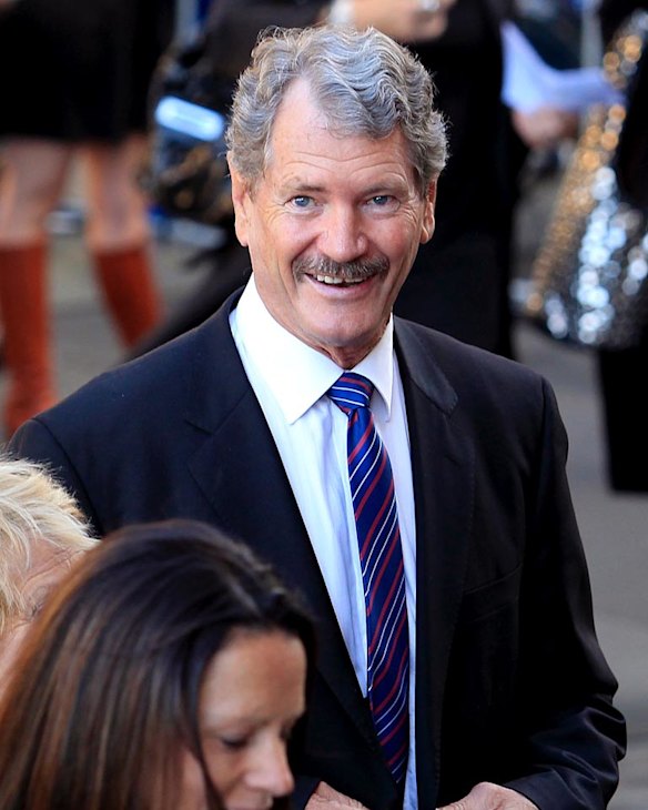 Barry Richardson, who recruited Stynes to the Demons from Ireland, arrives for the church service.Picture by PAUL ROVERE / THE AGE