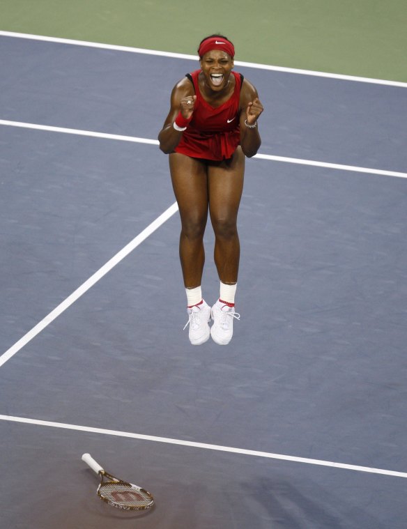 Williams celebrates at the US Open.