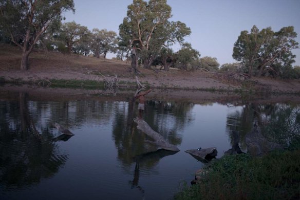 Fishing on the Darling River.
