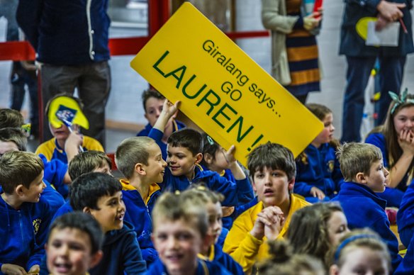 Giralang Primary school. The school where Olympic 400 meter hurdler teaches excitedly watches her compete in the semi-final event at the Rio Olympic games.?