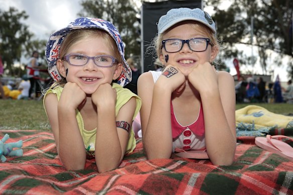  Lillian Davidson, 6, and Imogen Davidson, 8, of Sydney.  