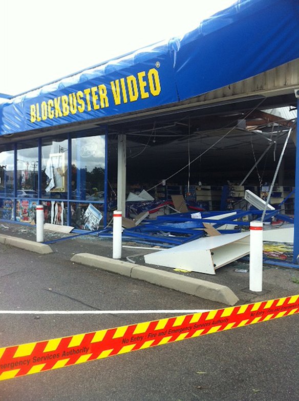 Witnesses say the tornado that sent debris spiralling into the air. Photo: Twitter