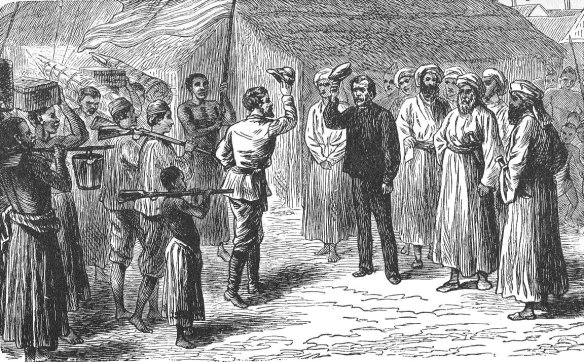The meeting of Stanley and Livingstone, November 10, 1871.