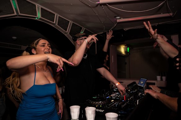 DJ's get the crowd moving at Kings Cross Pavilion.