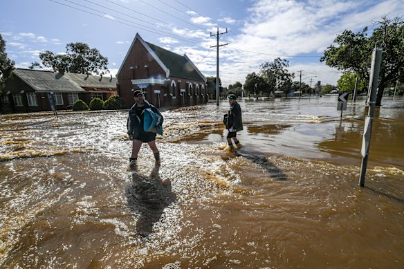Flood waters devastate the town of Rochester in central Victoria.
