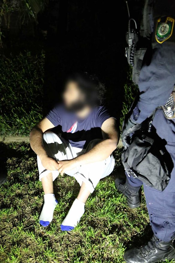 Supplied image of police during the execution of search warrants across Sydney's north-west suburbs.