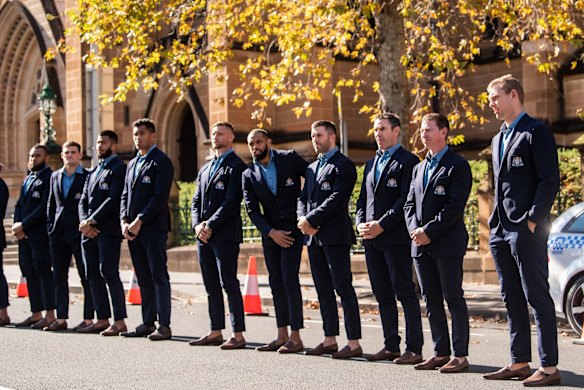 The NSW Blues team formed a Guard of Honour.