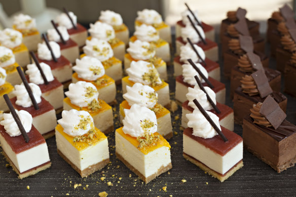 Buffet cakes may be different colours, but they all taste the same.