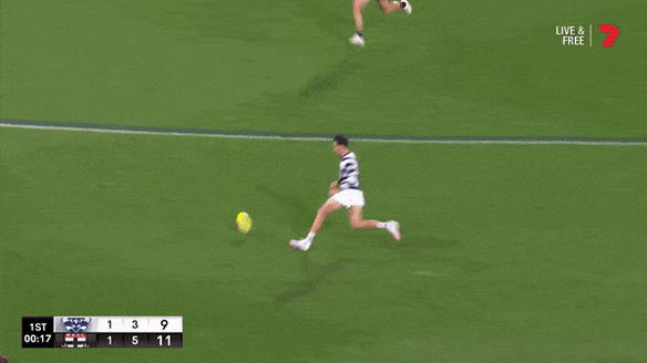 Cameron follows up his initial kick.