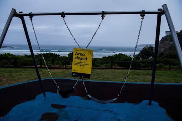 A swing set at Freshwater Beach.