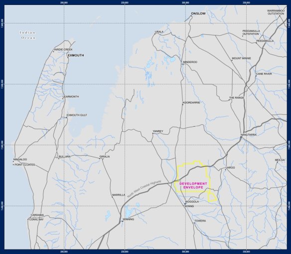 The Uaroo renewable energy hub has a lower cyclone risk than areas near the coast.