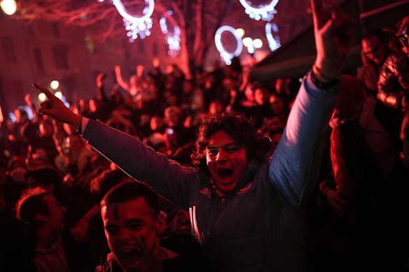 The French city of Marseille erupts as Mbappe's first goal hits the back of the net.