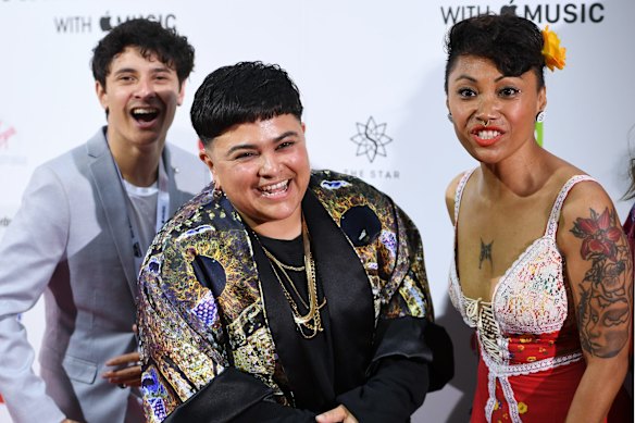 Mojo Juju (centre) and friends.