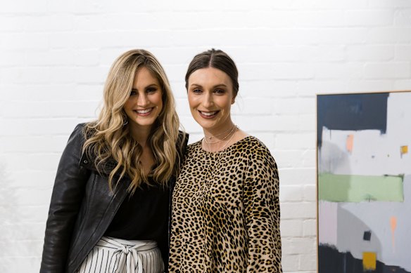 Thank You co-founder Justine Flynn and Sarah Prescott at the Thankyou x Sarah Kelk painting class.