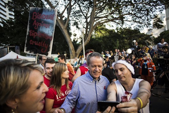 Bill Shorten and Tanya Plibersek leave a press conference about marriage equality.