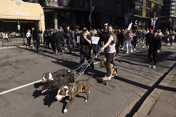 A large Anti-lockdown protest in Sydney 24 July, 2021. 