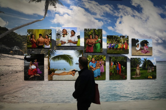 Yuki Kihara’s Paradise Camp at New Zealand’s pavilion during the 59th Biennale of Arts exhibition in Venice.