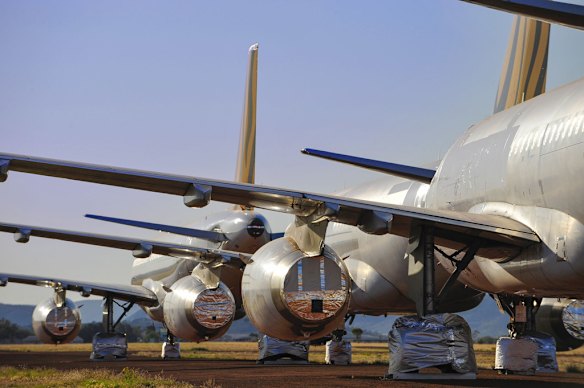 Six commercial jets including a Boeing 767 from Qantas are now stored at the purpose built Alice Springs storage facility. It has future capacity for up to 250 aircraft.