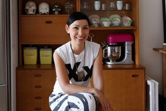 Blogger, teacher, baker Katherine Sabbath in her kitchen.