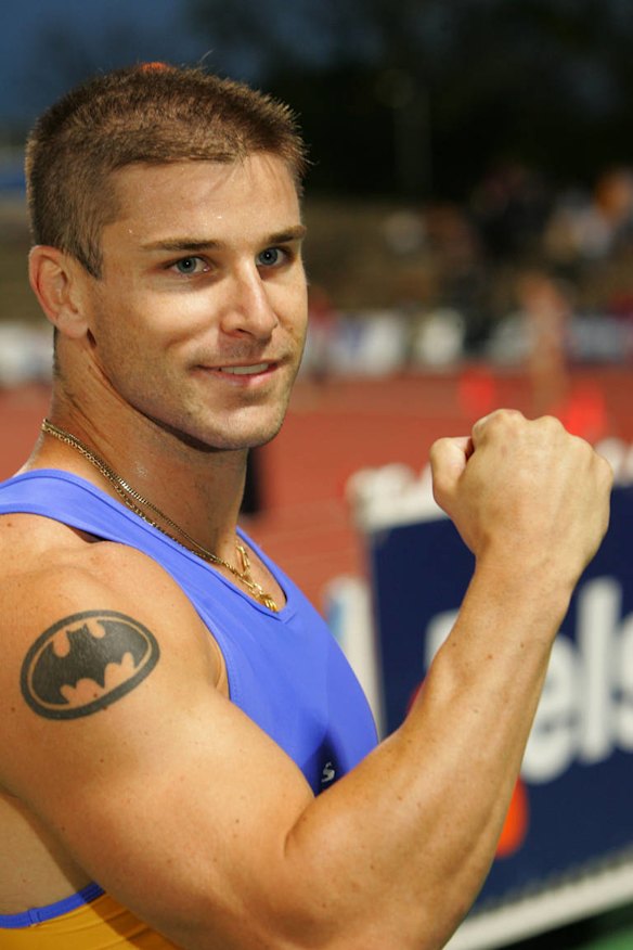 17th February 2005, after a win in the Mens 100m at the Telstra A series at Olympic Park, Melbourne.