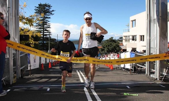 The Humpty Dumpty Foundation's Balmoral Burn run. Winners of the Parent and Child (under 12) event.