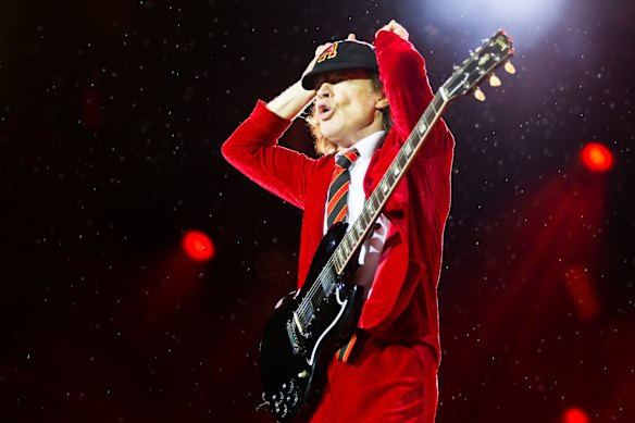 Guitarist Angus Young, the only original ACDC member in the band. P