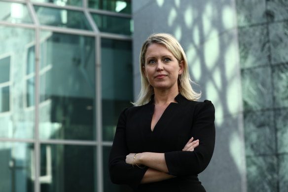 Julian Assange’s lawyer Jennifer Robinson at Parliament House in July.