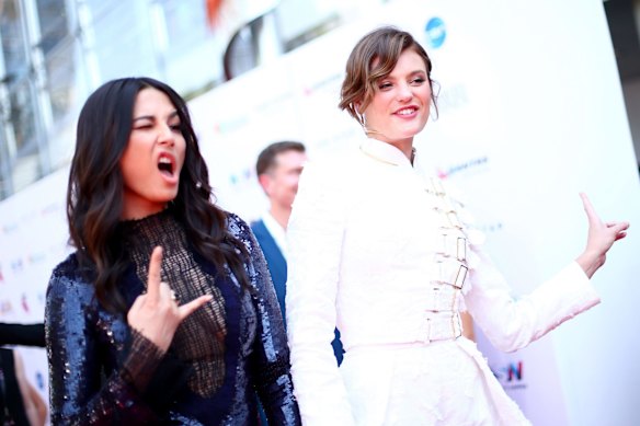 Jessica Gomes and Montana Cox arrive.