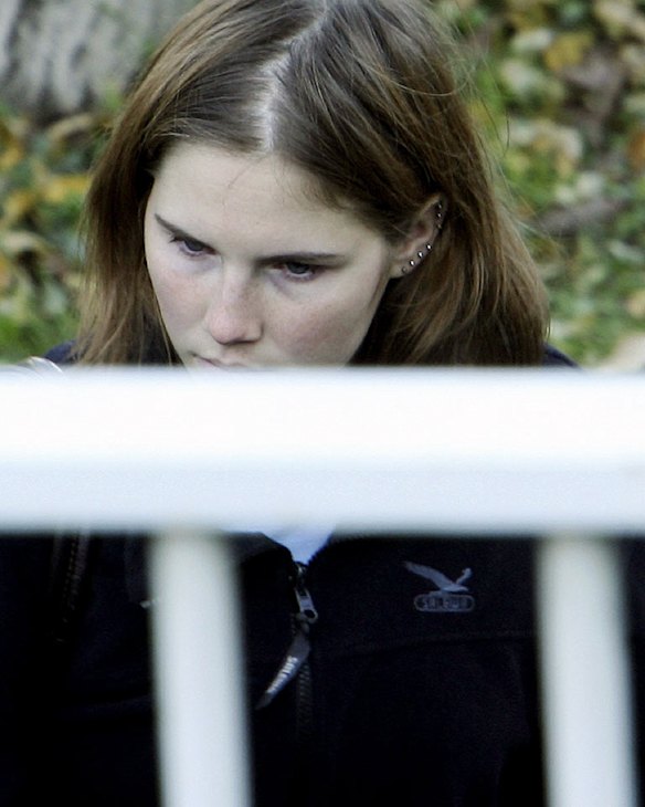 Amanda Knox  pictured outside the home she shared with Meredith Kercher in November 2007.