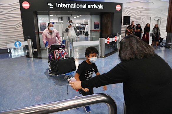 Emotional arrivals at Auckland airport.