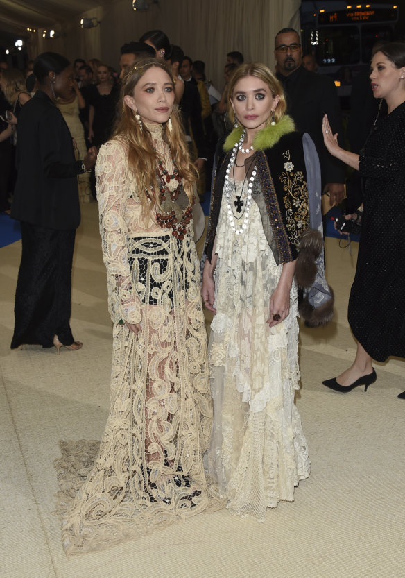 Mary-Kate Olsen and Ashley Olsen attend The Metropolitan Museum of Art's Costume Institute benefit gala celebrating the opening of the Rei Kawakubo/Comme des Garçons: Art of the In-Between exhibition on Monday, May 1, 2017, in New York.