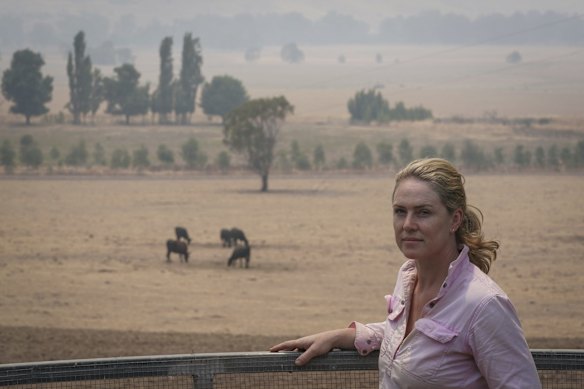 Sarah Whiteley at her farm in Tooma.