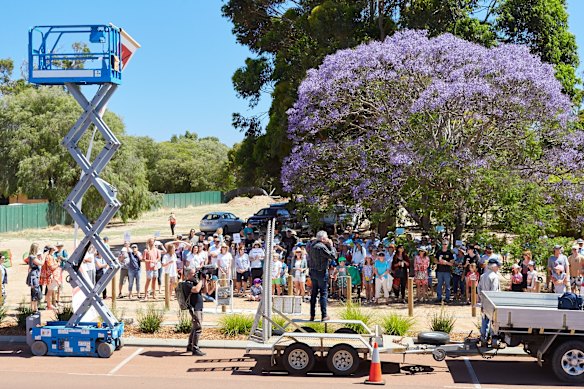A protest against a proposed development of a Puma petrol station in the Dunsborough CBD. Protestors rally against a proposed 24-hour Puma petrol station in Dunsborough.