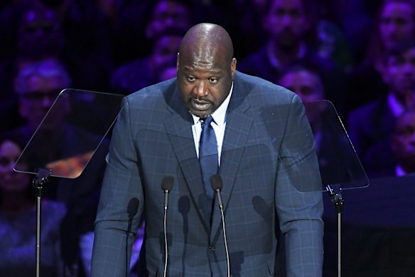 Former teammate of Kobe Bryant with the Los Angeles Lakers, Shaquille O'Neal also addressed the gathering.