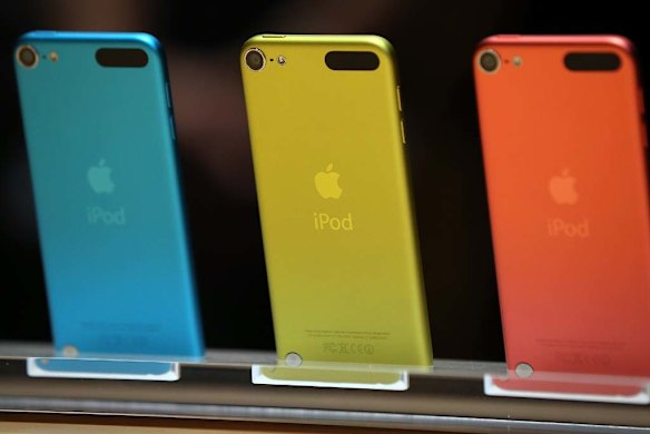 The new iPod Touch on display at the Apple event.
