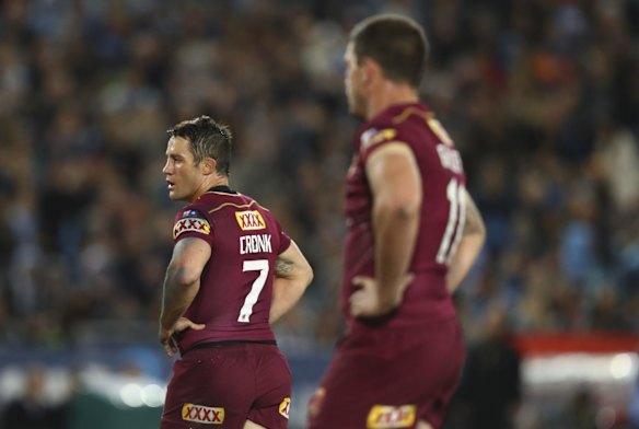 Cooper Cronk of the Maroons is sent to the sin bin.